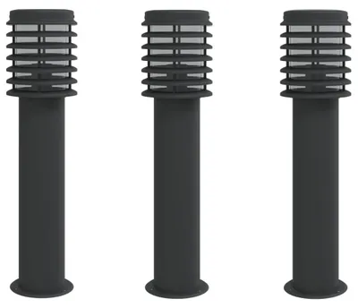 Produktbild von vidaXL Wegeleuchten 3 Stk. Schwarz 60 cm Edelstahl