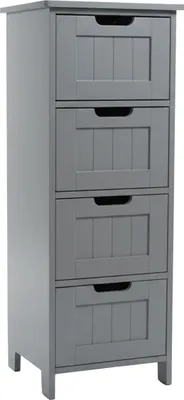 Immagine prodotto di Mobile da bagno Relaxdays, 4 cassetti, A x L x P: 82 x 30 x 30 cm, MDF, modello stretto, mobile ausiliario per bagno, ingresso, cucina, grigio