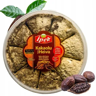 Zdjęcie produktu dla Oryginalna Turecka Chałwa Kakaowa Ipek 300G Bez Laktozy Fruktozy