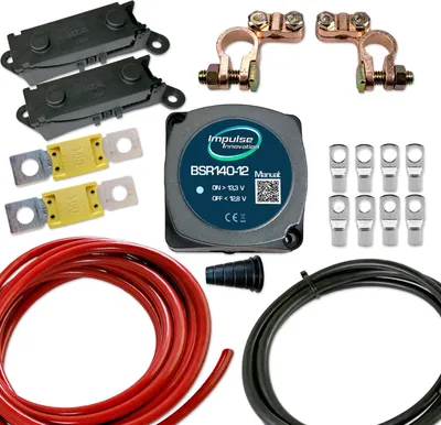 Produktbild von Zweitbatterieset | BSR140-12 | Automatik Trennrelais 12V 140A | 6m 25mm² Kabel