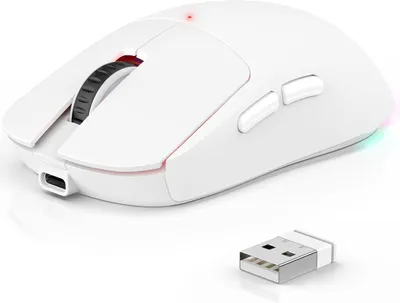 Obrázok produktu pre Bezdrôtová herná myš Azmall s 3 režimami, 8000 DPI, RGB, 7 tlačidiel, Jiggler, BT 5.3/2,4 GHz, USB-C, batéria 600 mAh, ľahká a ergonomická pre kanceláriu a herných profesionálov!