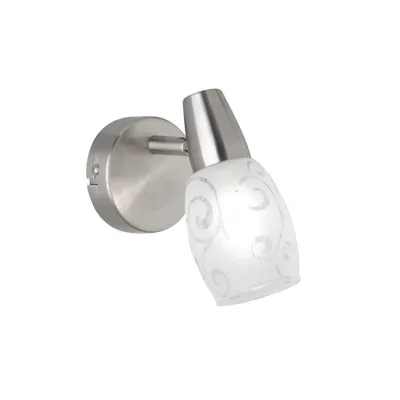 Produktbild von Wandstrahler 1 flammig matt Silber Dekorglas satiniert, Höhe 15cm - R80021007