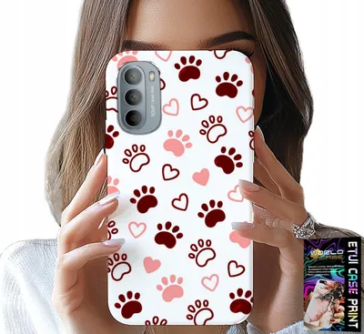 Obrázok produktu pre Puzdro pre Motorola G31 / G41 – psie labky na bielom pozadí, pes, mačka, medveď