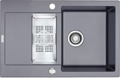 Produktbild von Franke Spüle Maris MRG 651-78 in Steingrau / Ausschnittmaß 760 x 480 mm / Granitspüle / Auflagespüle / Einbauspüle