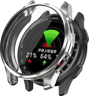 Produktbild von Für Garmin Approach S50 Electroplated Full Cover TPU Smart Watch Schutz Hülle Silber