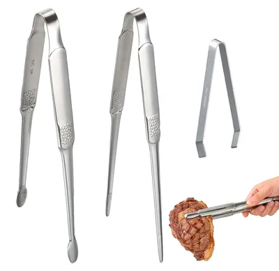 Productafbeelding van 3-delig Set RVS Keukenpincetten, 27,5 cm en 11 cm, voor koken en grillen