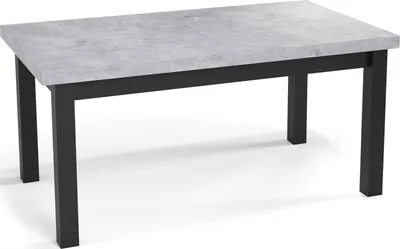 Obrázok produktu pre Moderný obdĺžnikový rozkladací jedálenský stôl - úspora miesta - čierne drevené nohy - 140 až 180 cm - sivý betón - 140 x 80 cm