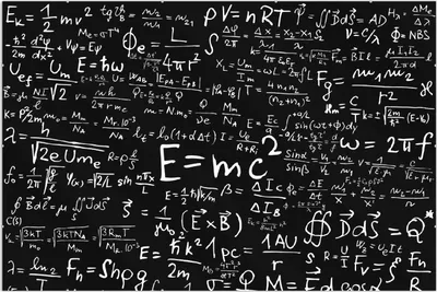 Produktbild von Wallario Wandbild Mathematische Formeln  Relativitätstheorie, Größe: 61 x 91,5 cm, Poster mit rahmenlosen Bildhalter
