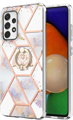 Produktbild von Für Samsung Galaxy A33 5G Silikon Case TPU mit Ring Marble Flower Motiv 3 Hülle