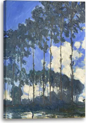 Produktbild von Leinwandbild (40x60cm): Claude Monet - Pappeln an der Epte II, echter Holz-Keilrahmen inkl. Aufhänger, handgefertigt in Deutschland