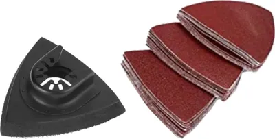 Produktbild von Trade-Shop 26-teiliges Set Schleifplatte Dreieckschleifpapier kompatibel mit Bosch PMF Multifunktionswerkzeuge