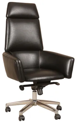 Image de Chaise de bureau ergonomique noire en similicuir au design moderne