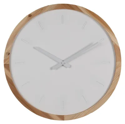 Productafbeelding van Clayre & Eef Wandklok, diameter 50 cm, wit, bruin, hout