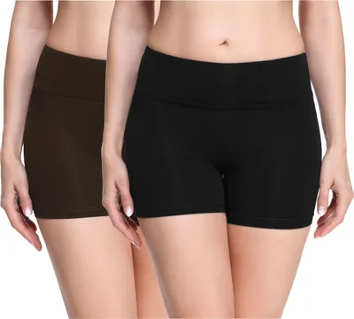 Produktbild von Merry Style Damen Shorts Radlerhose Boxershorts aus Viskose 2Pack MS10-284(Schwarz/Braun (2Pack), M)