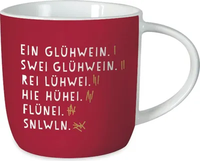 Obrázek produktu pro Hrnek na kávu - Porcelán - 300 ml - Vánoce - Červený