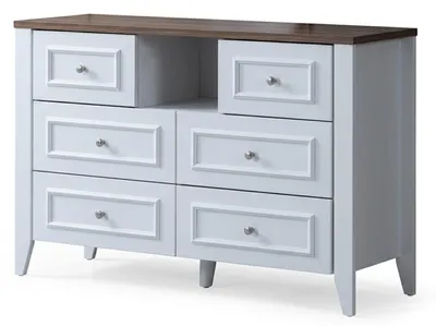 Zdjęcie produktu dla Biała komoda, designerski wzór, drewno, szuflady, solidne meble