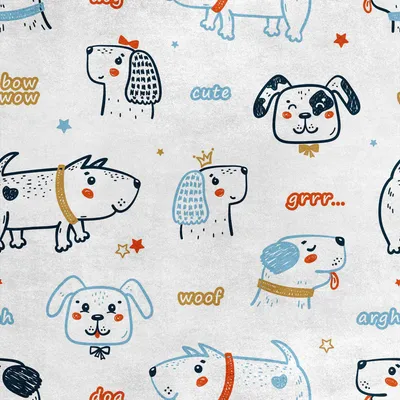 Image de Tissu velours royal en polyester pour la couture - Motif bande dessinée chiens