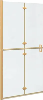 Zdjęcie produktu dla Ścianka prysznicowa narożna, złota, 100 x 6,5 x 190 cm, vidaXL