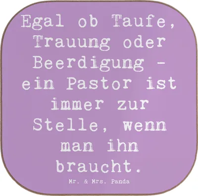 Produktbild von Mr. & Mrs. Panda Holzuntersetzer Spruch Pastor Begleiter - Lavendeltraum - Geschenk, Beruf, Coaster, Berufsprodukte, Prediger, Glaubensgemeinschaft, Berufsliebe