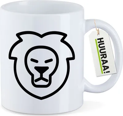 Produktbild von Huuraa Kaffeetasse Löwe Sternzeichen Symbol 330ml Weiß Keramik Kaffeebecher Geschenkidee