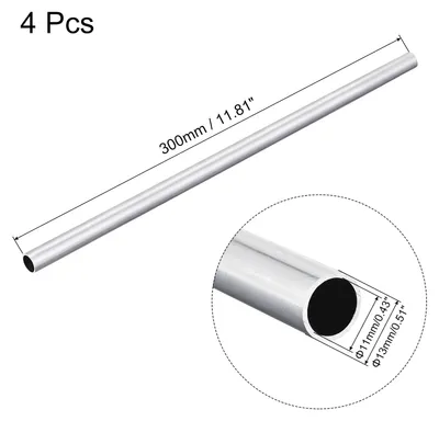 Produktbild von 4 Stš¹ck 300mm Lange Alurohr 13mm Au?endurchmesser 6063 Aluminium Rohr 11mm Innendurchmesser Nahtlose Gerade Rundrohr Aluprofil Rohre fš¹r Industriebau Bastelprojekte Heimdekoration