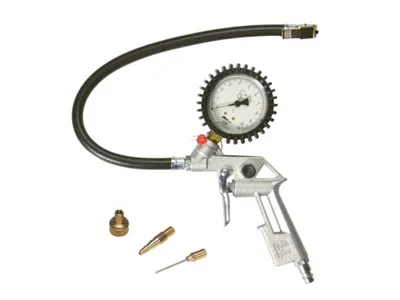Immagine prodotto di Pistola di gonfiaggio pneumatici Stanley con manometro, 3 adattatori, adatta per biciclette, palloni e pneumatici