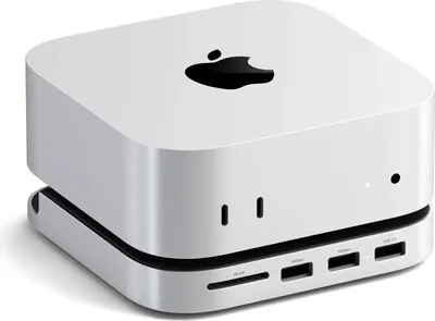 Image de Support/concentrateur USB-C Satechi Mac Mini M4 (SSD) - Hub compact pour 2024 Mac Mini - Ports en façade pour un accès facile - Boîtier SSD pour un espace de stockage supplémentaire