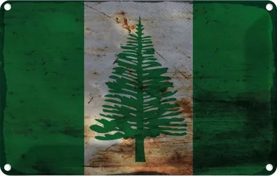 Produktbild von vianmo Blechschild 12x18 cm Norfolkinsel Rost Flagge Fahne Wappen