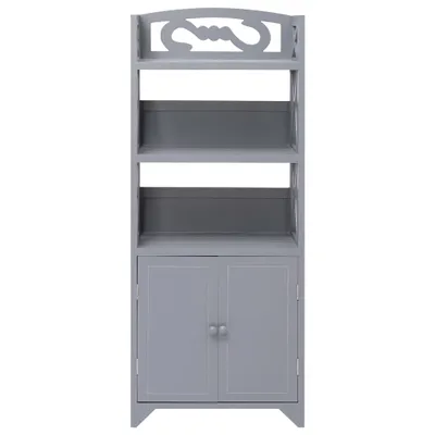 Image de vidaXL Armoire de salle de bain Gris 46x24x116 cm Bois de paulownia