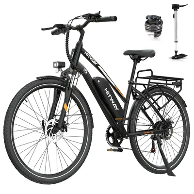 Produktbild von HITWAY E Bike, City E-Bike & E-Hollandrad,36V/13Ah 468 Wh,28 Zoll,MTB,7 Gang, 25km/h, Heckmotor, Kettenschaltung, LCD Display, E-Citybike Damen Herren