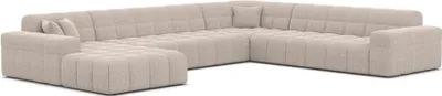 Produktbild von Strukturstoff U-Form XXL Wohnlandschaft Nivara Beige Links