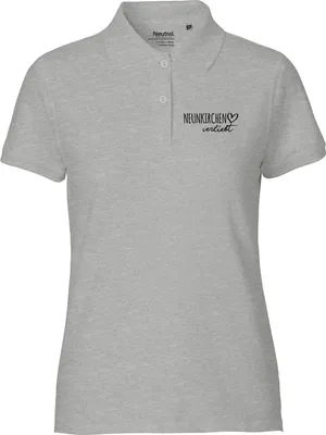 Produktbild von Huuraa Damen Polo Shirt Neunkirchen verliebt XXL Sport Grey Bio Baumwolle Fairtrade Poloshirt Geschenkidee