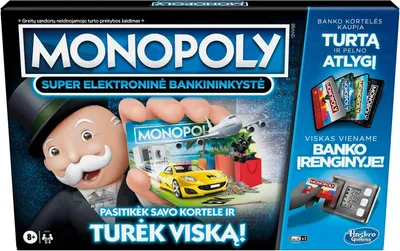 Zdjęcie produktu dla Gra planszowa Monopoly Super bankowość elektroniczna (w języku litewskim)