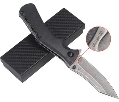 Obrázek produktu pro Skládací nůž s čepelí z oceli D2, délka čepele 3,4 palce, rukojeť z materiálu G10, vhodný pro outdoorové aktivity a kempování