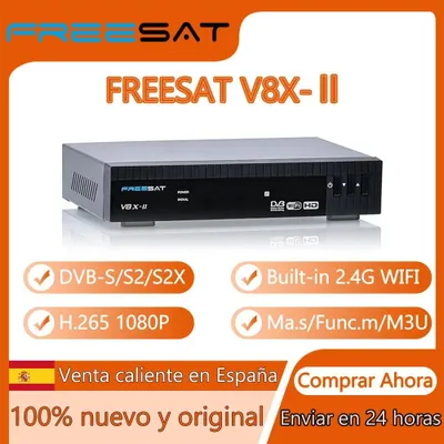 Obrázek produktu pro Satelitní přijímač, rozlišení 1080p Full HD, kompatibilní s více satelity, FREESAT V8X2, zástrčka pro EU