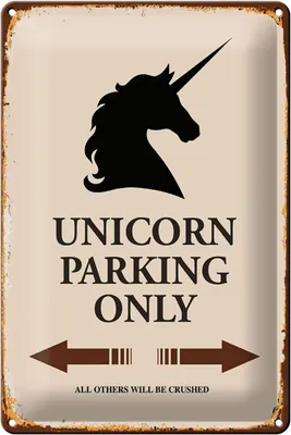 Produktbild von Blechschild Spruch 20x30cm Unicorn Parking only all others