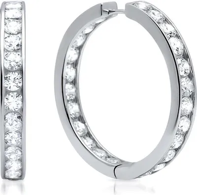 Produktbild von Statement Glitter Creolen Silber mit funkelnden Zirkonia SE0125