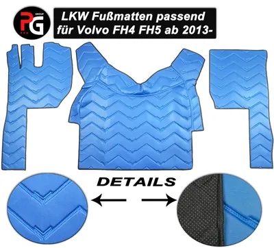 Immagine prodotto di Tappetini per camion Volvo FH4 FH5 Accessori per camion Interni in pelle BLU LUX