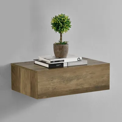 Produktbild von Wandregal 'Oslo' mit Schublade 46x30x15cm Holzfarben