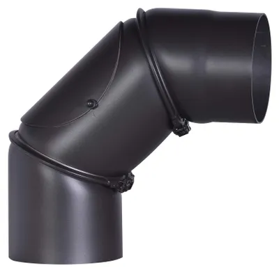 Produktbild von FIREFIX R130/B Ofenrohrbogen 2mm Stahl 130mm Kaminöfen schwarz 0-90°