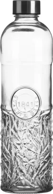 Produktbild von Stilvoll Wasser trinken - Oriental 1 Liter Glas Wasserflasche mit Schraubverschluss, luftdicht, Trinkflasche für Wasser, Saft im Kühlschrank, Vintage Glasflasche Retro Edge