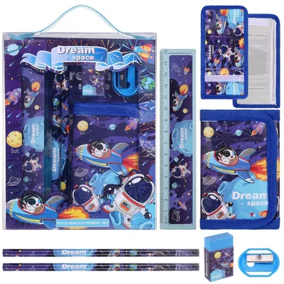 Immagine prodotto di Set regalo di articoli di cancelleria per bambini dai 4 agli 11 anni, colore blu scuro