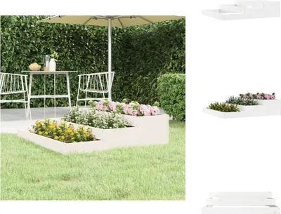 Obrázek produktu pro vidaXL květináč bílý 107x107x27 cm z masivního borovicového dřeva - Květináče a květináče