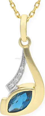Produktbild von JuwelmaLux Anhänger 333 Gold mit Blautopas und Zirkonia JL20-02-0523