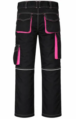 Produktbild von Hose für Kinder Mädchenhose Kinderhose Arbeitshose Schutzhose Mädchen Gartenhose NIZO H Größe 134 SCHWARZ PINK Freizeithose Hose