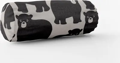 Produktbild von SCHÖNER LEBEN. Kissenhülle Bären Halbpanama weiß schwarz Größe 15x40cm (ØxB) Nackenrolle 15x40cm (ØxB) Nackenrolle Größe