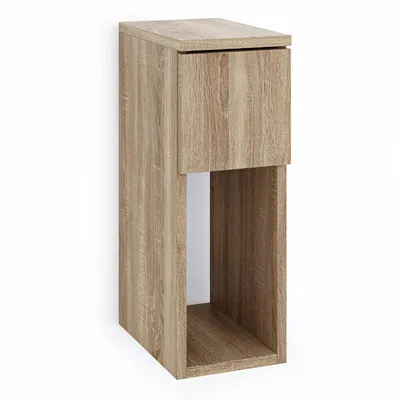 Produktbild von Nachttisch Beistelltisch schmal - Torro Eiche - 20x30x55 cm - mit Schublade und Ablage