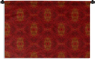 Produktbild von MuchoWow® Wandteppich Wandbehang Muster - Abstrakt - Rot 120x80 cm Tapisserie Dekoration Wandtuch - Wanddekorationen - Wandtücher