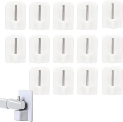 Set aus 14 Endhaken für Gardinen und Vitragen ohne Bohren