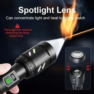 Obrázek produktu pro LED laserová svítilna s digitálním displejem, bílá, velký dosah